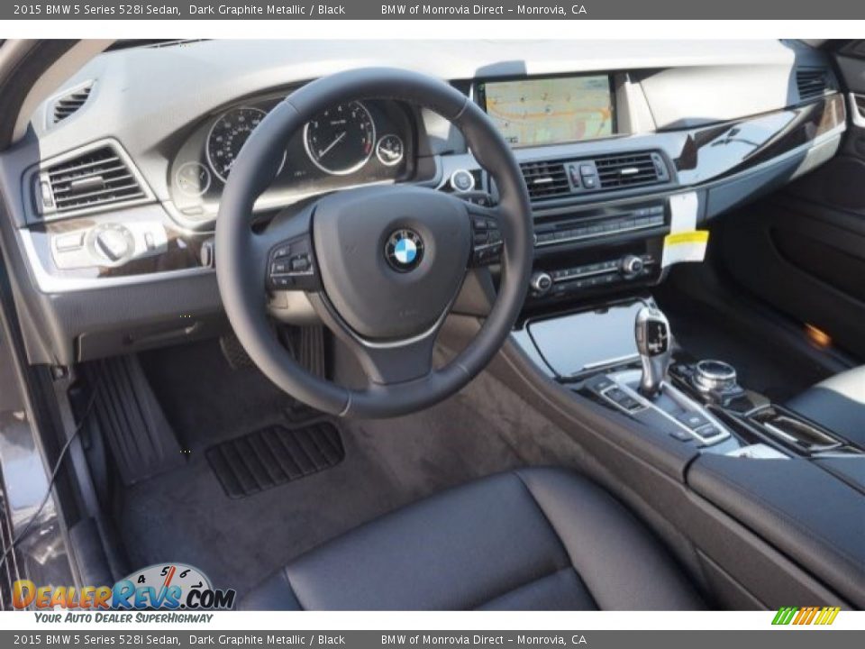 Black Interior - 2015 BMW 5 Series 528i Sedan Photo #6