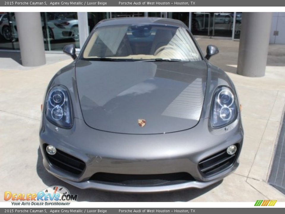 2015 Porsche Cayman S Agate Grey Metallic / Luxor Beige Photo #2