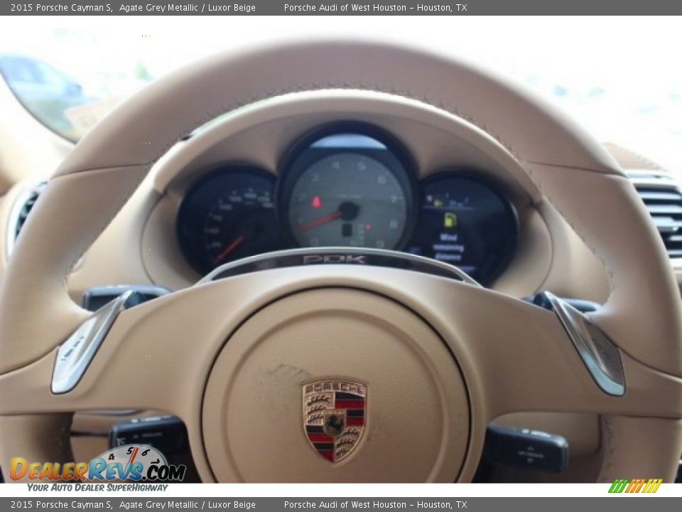 2015 Porsche Cayman S Agate Grey Metallic / Luxor Beige Photo #23