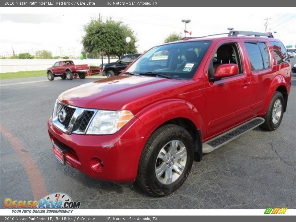 2010 Nissan Pathfinder LE Red Brick / Cafe Latte Photo #3