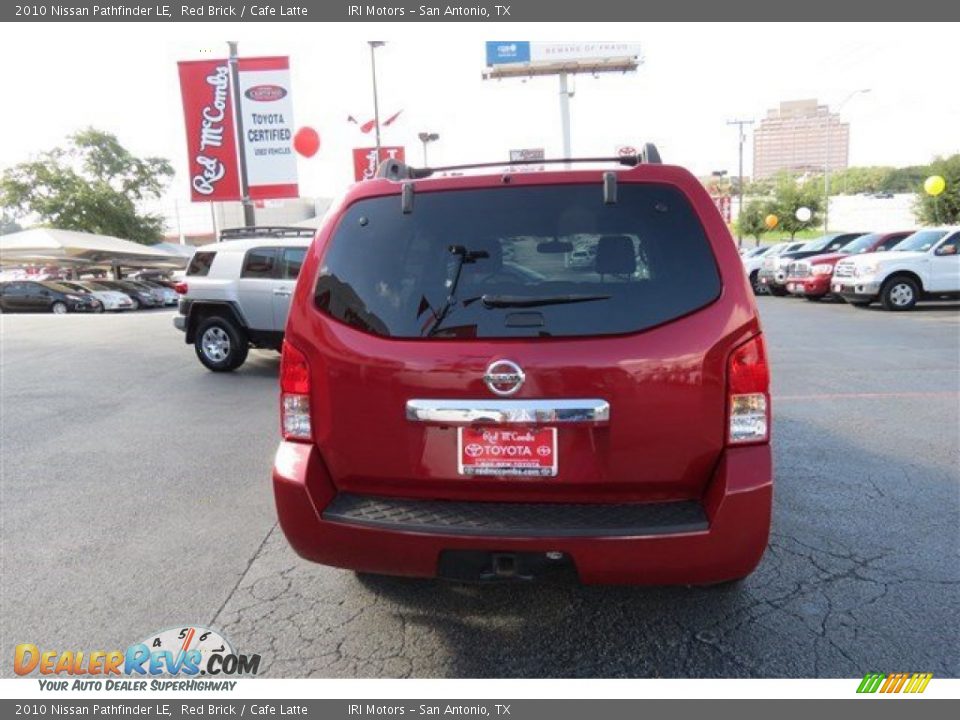 2010 Nissan Pathfinder LE Red Brick / Cafe Latte Photo #6