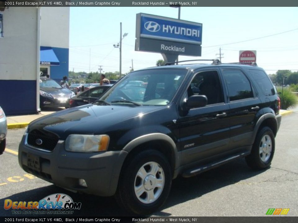 2001 Ford Escape XLT V6 4WD Black / Medium Graphite Grey Photo #1