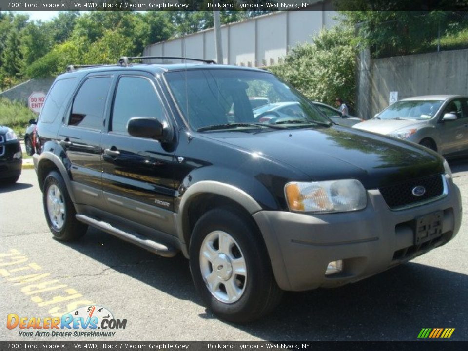 2001 Ford Escape XLT V6 4WD Black / Medium Graphite Grey Photo #3