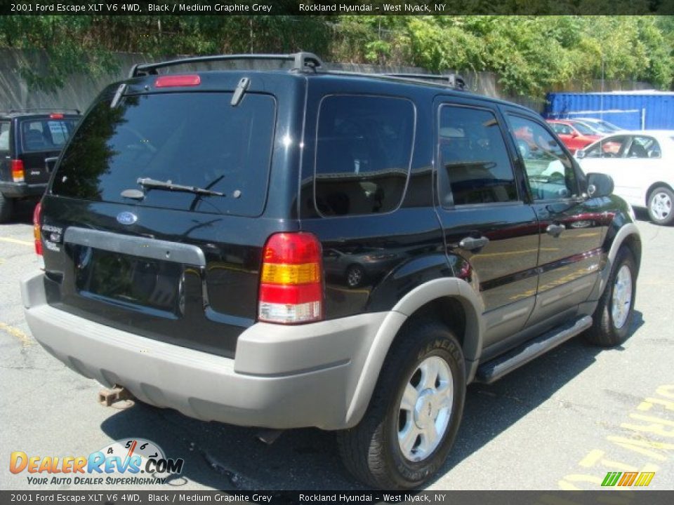 2001 Ford Escape XLT V6 4WD Black / Medium Graphite Grey Photo #4