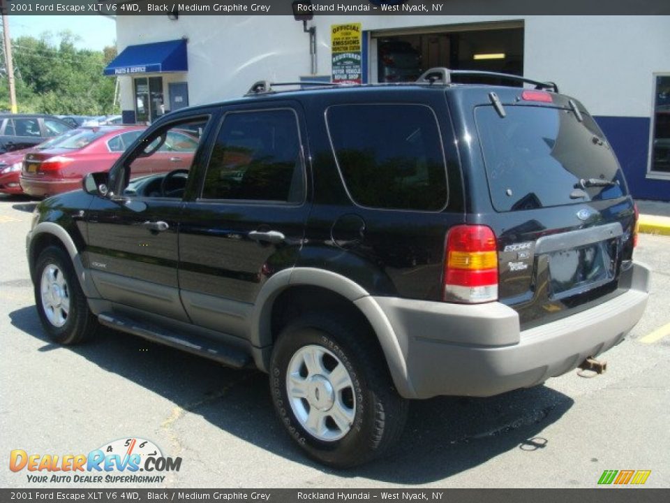 2001 Ford Escape XLT V6 4WD Black / Medium Graphite Grey Photo #6