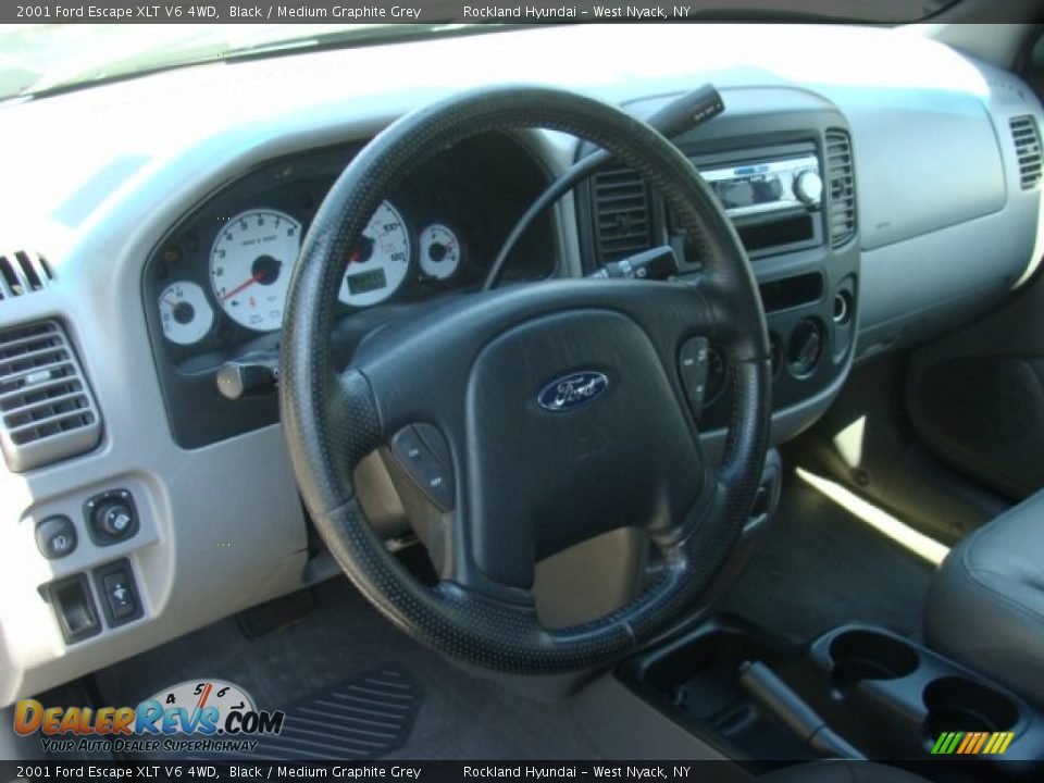 2001 Ford Escape XLT V6 4WD Black / Medium Graphite Grey Photo #9