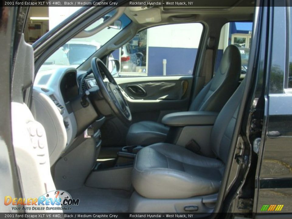 2001 Ford Escape XLT V6 4WD Black / Medium Graphite Grey Photo #10