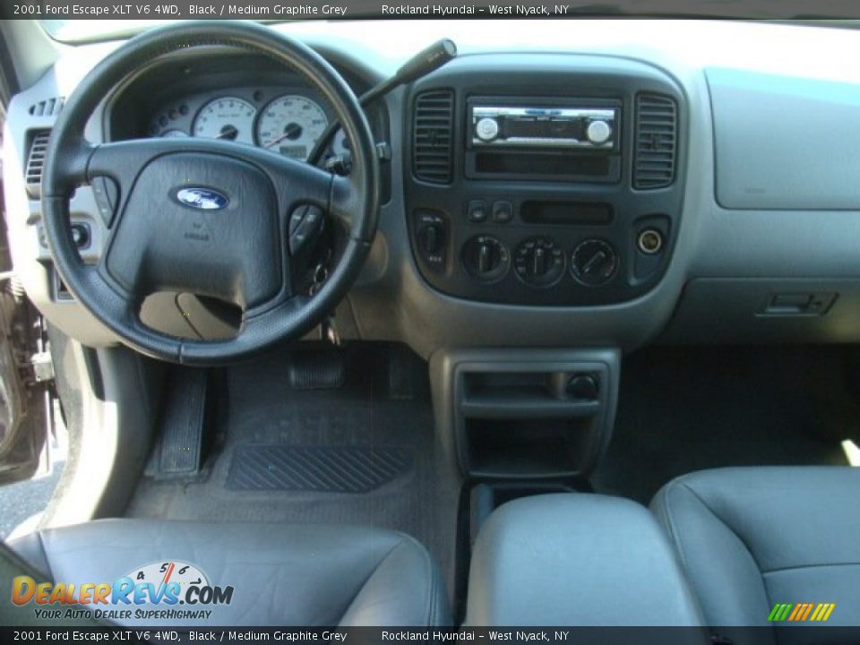 2001 Ford Escape XLT V6 4WD Black / Medium Graphite Grey Photo #12