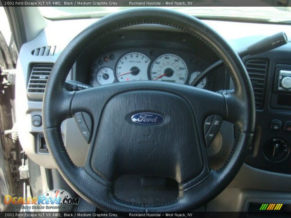 2001 Ford Escape XLT V6 4WD Black / Medium Graphite Grey Photo #14