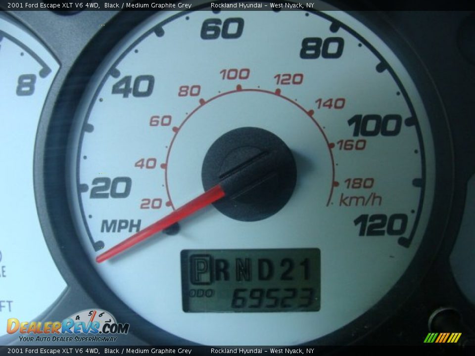 2001 Ford Escape XLT V6 4WD Black / Medium Graphite Grey Photo #17