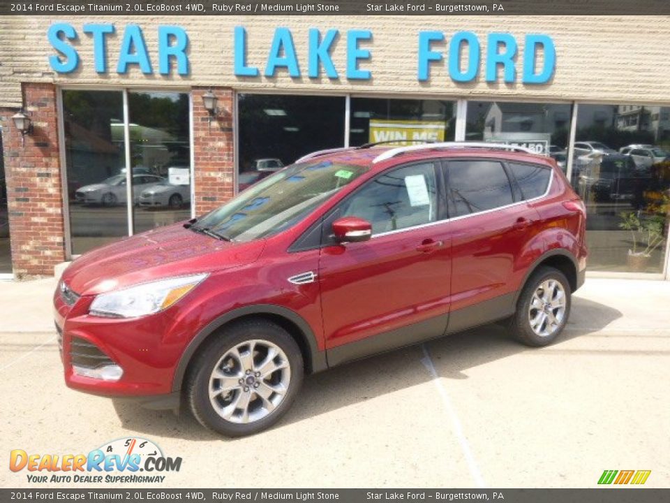 2014 Ford Escape Titanium 2.0L EcoBoost 4WD Ruby Red / Medium Light Stone Photo #1