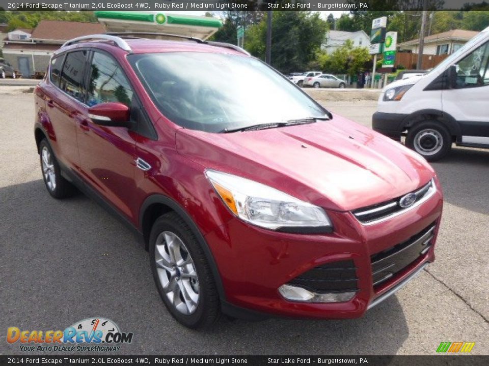 2014 Ford Escape Titanium 2.0L EcoBoost 4WD Ruby Red / Medium Light Stone Photo #3