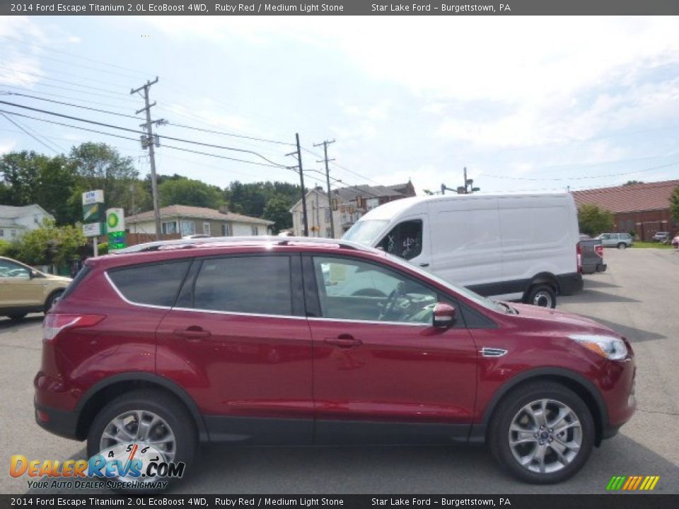 2014 Ford Escape Titanium 2.0L EcoBoost 4WD Ruby Red / Medium Light Stone Photo #4