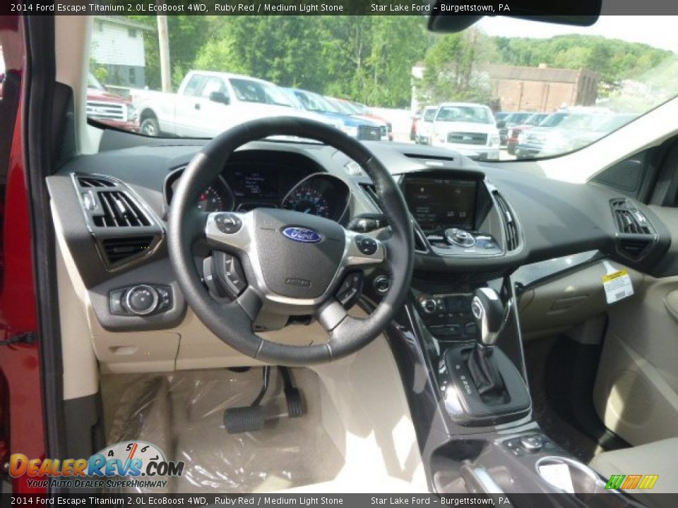2014 Ford Escape Titanium 2.0L EcoBoost 4WD Ruby Red / Medium Light Stone Photo #12