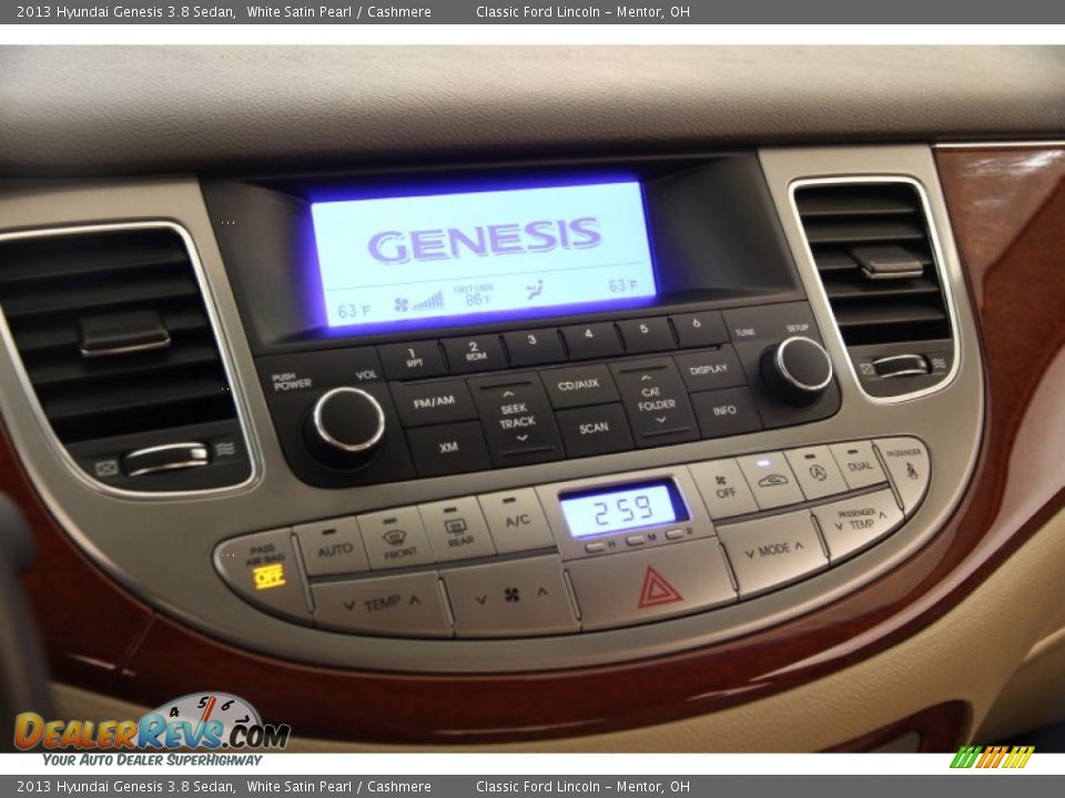 2013 Hyundai Genesis 3.8 Sedan White Satin Pearl / Cashmere Photo #9