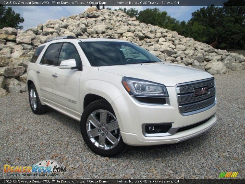 2015 GMC Acadia Denali AWD White Diamond Tricoat / Cocoa Dune Photo #1