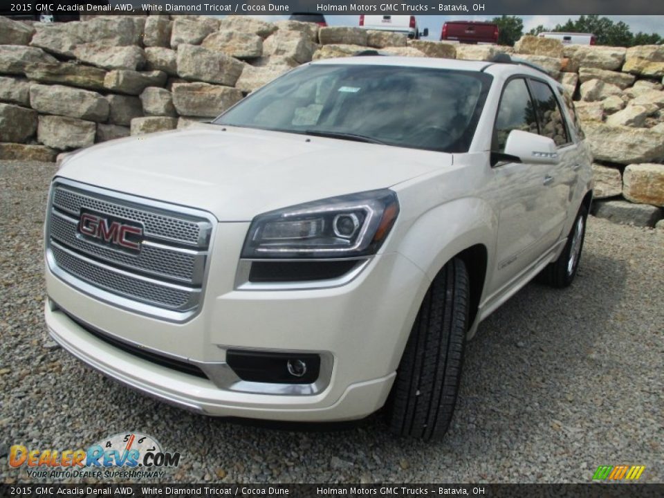 2015 GMC Acadia Denali AWD White Diamond Tricoat / Cocoa Dune Photo #2