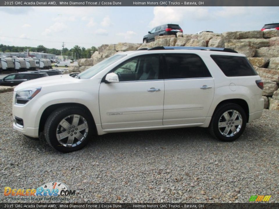 2015 GMC Acadia Denali AWD White Diamond Tricoat / Cocoa Dune Photo #3