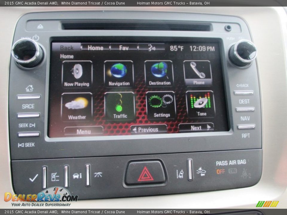 2015 GMC Acadia Denali AWD White Diamond Tricoat / Cocoa Dune Photo #9