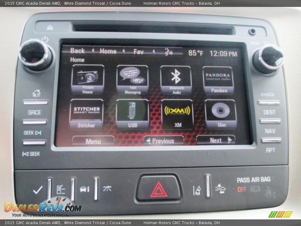 2015 GMC Acadia Denali AWD White Diamond Tricoat / Cocoa Dune Photo #10