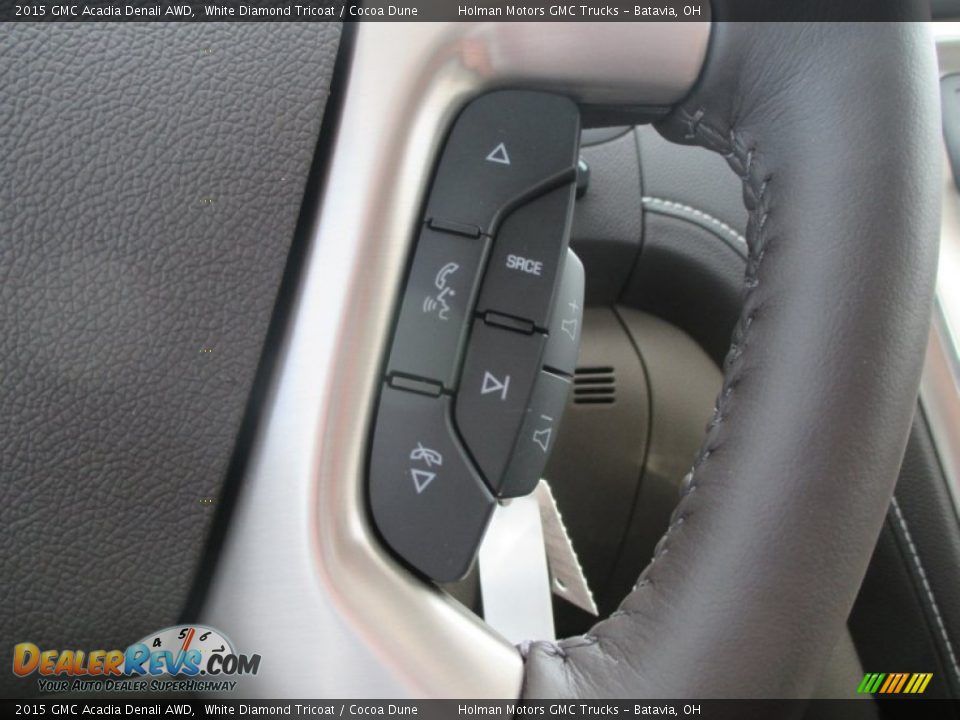 2015 GMC Acadia Denali AWD White Diamond Tricoat / Cocoa Dune Photo #18