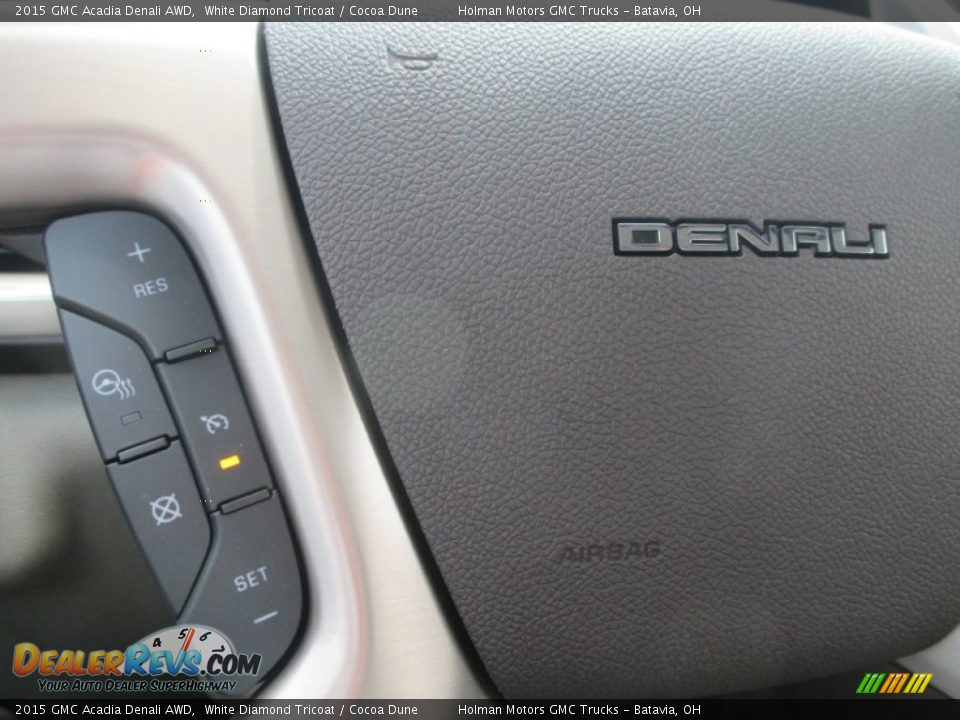 2015 GMC Acadia Denali AWD White Diamond Tricoat / Cocoa Dune Photo #19