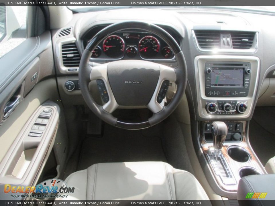2015 GMC Acadia Denali AWD White Diamond Tricoat / Cocoa Dune Photo #26