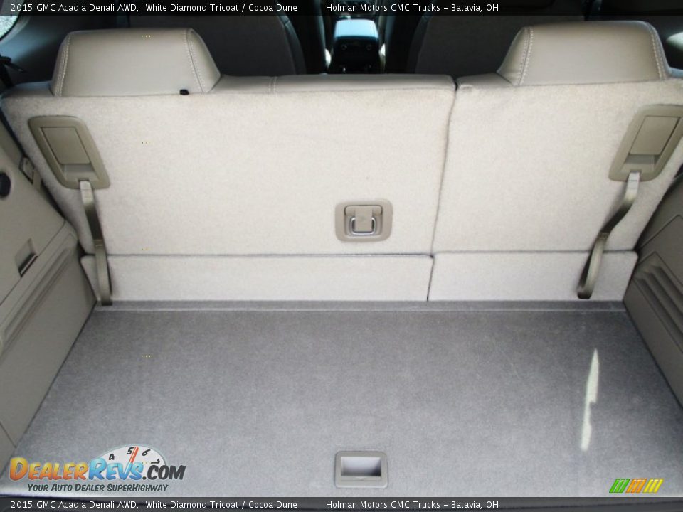 2015 GMC Acadia Denali AWD White Diamond Tricoat / Cocoa Dune Photo #35