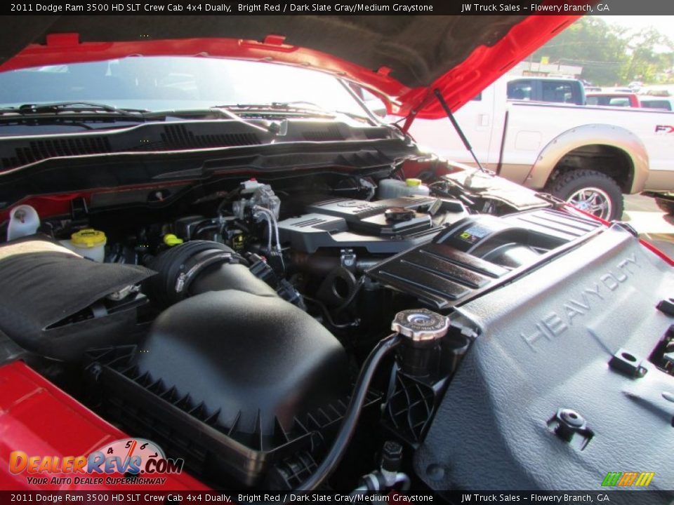 2011 Dodge Ram 3500 HD SLT Crew Cab 4x4 Dually Bright Red / Dark Slate Gray/Medium Graystone Photo #11