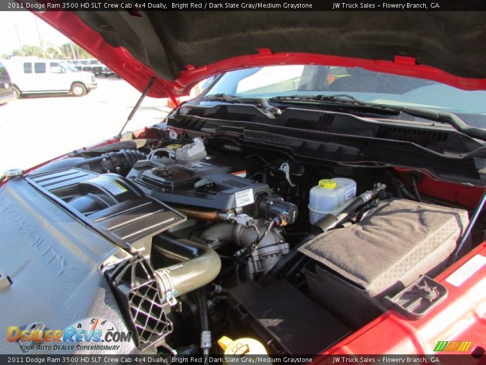 2011 Dodge Ram 3500 HD SLT Crew Cab 4x4 Dually Bright Red / Dark Slate Gray/Medium Graystone Photo #12