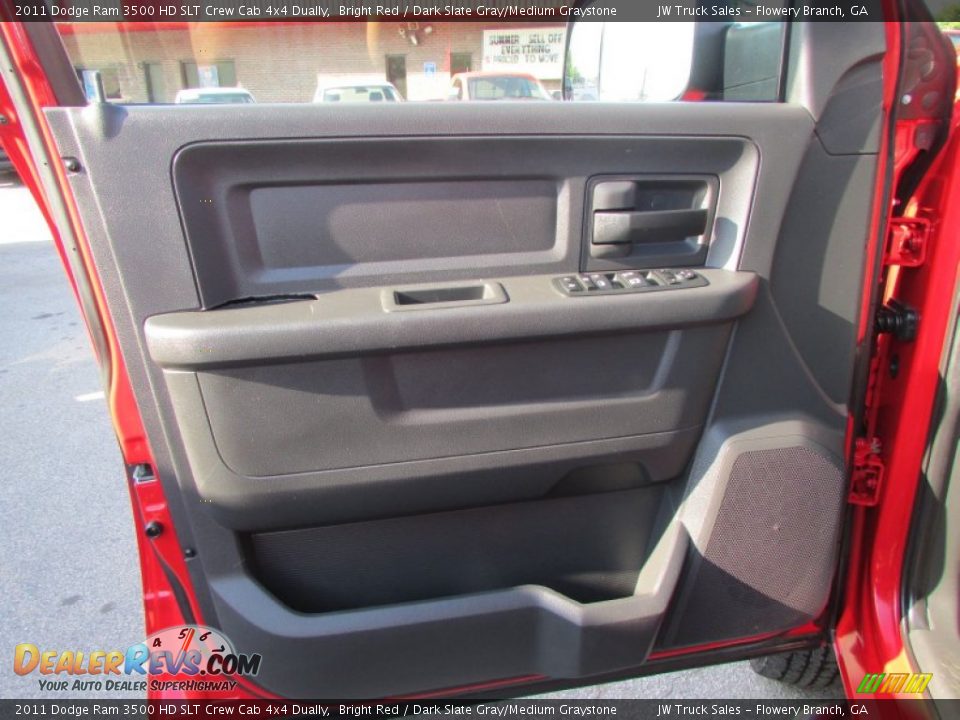 2011 Dodge Ram 3500 HD SLT Crew Cab 4x4 Dually Bright Red / Dark Slate Gray/Medium Graystone Photo #35