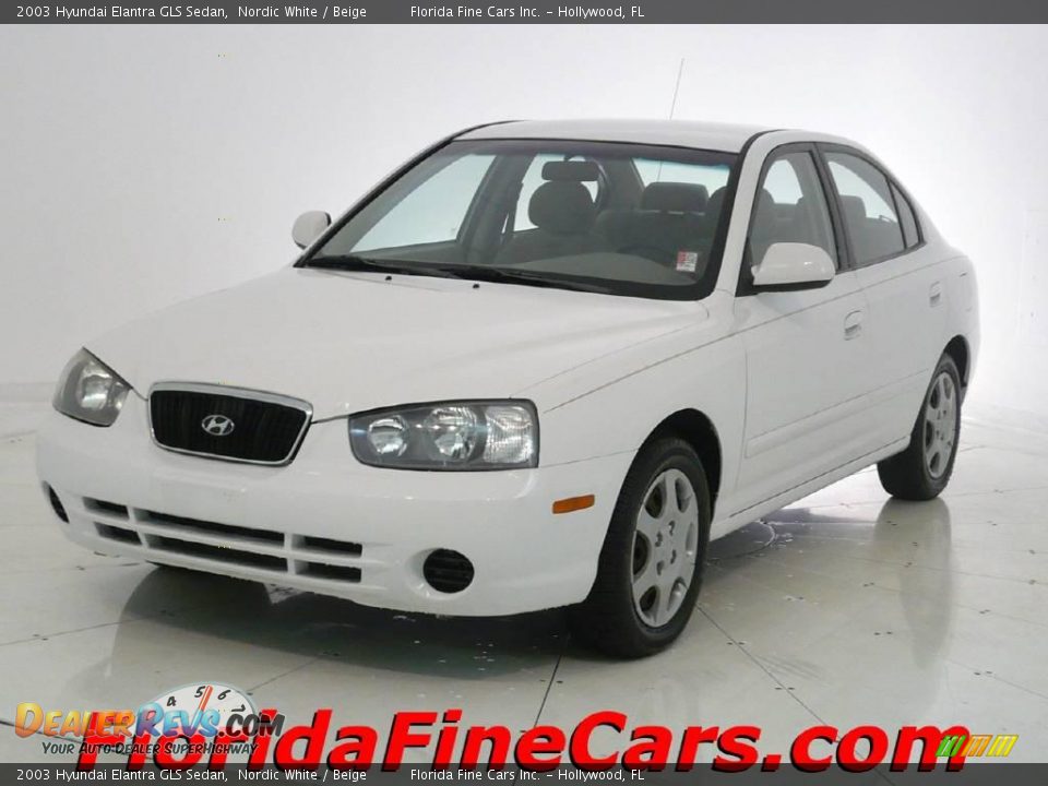 2003 Hyundai Elantra GLS Sedan Nordic White / Beige Photo #1