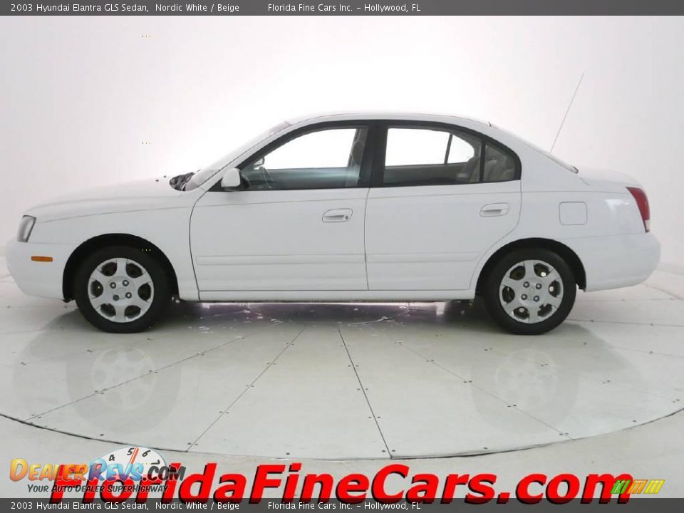 2003 Hyundai Elantra GLS Sedan Nordic White / Beige Photo #3
