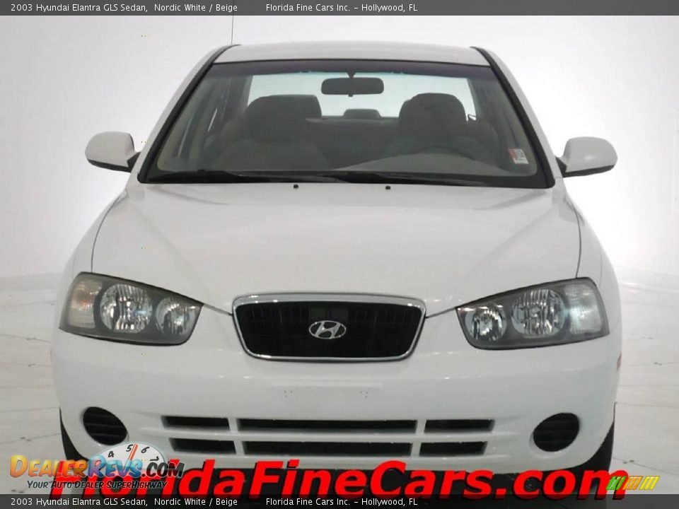 2003 Hyundai Elantra GLS Sedan Nordic White / Beige Photo #5