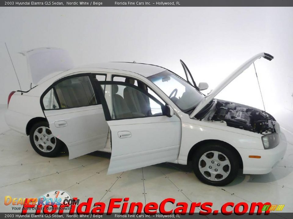 2003 Hyundai Elantra GLS Sedan Nordic White / Beige Photo #7
