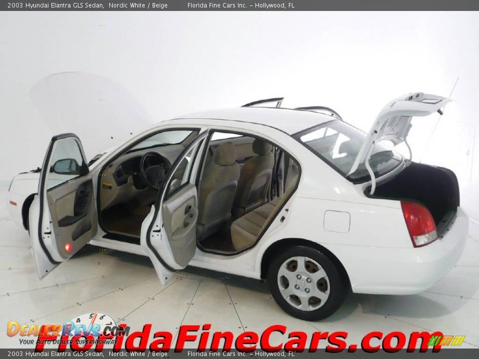 2003 Hyundai Elantra GLS Sedan Nordic White / Beige Photo #8
