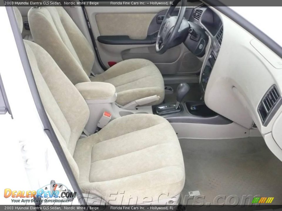 2003 Hyundai Elantra GLS Sedan Nordic White / Beige Photo #13