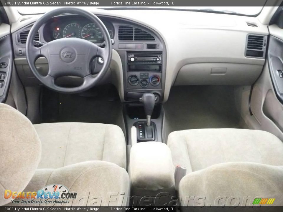 2003 Hyundai Elantra GLS Sedan Nordic White / Beige Photo #16