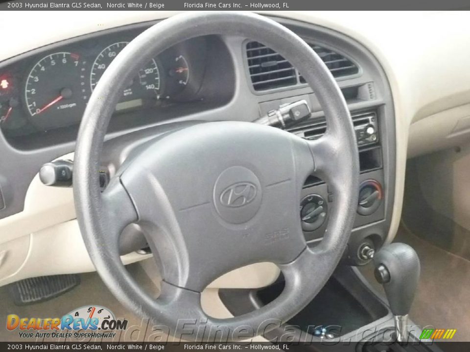 2003 Hyundai Elantra GLS Sedan Nordic White / Beige Photo #17