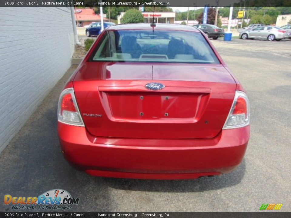 2009 Ford Fusion S Redfire Metallic / Camel Photo #7