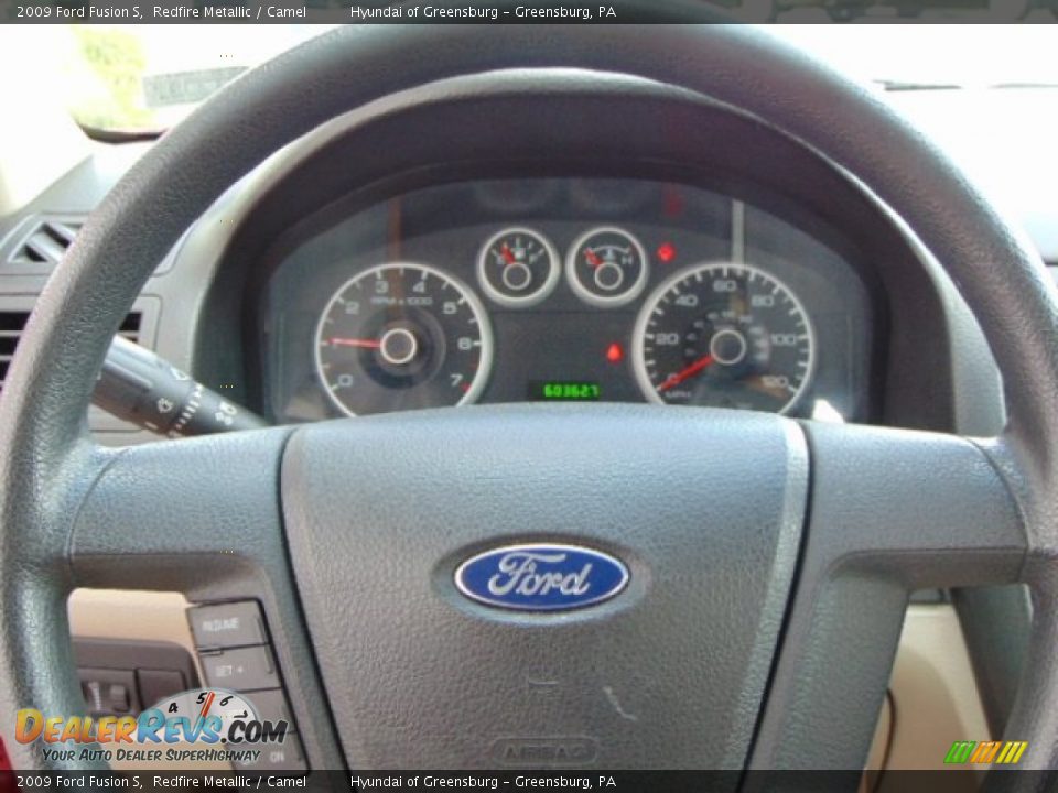 2009 Ford Fusion S Redfire Metallic / Camel Photo #17