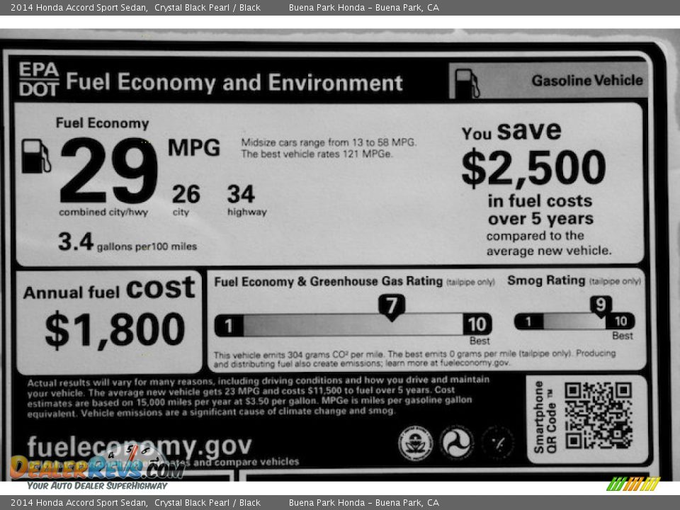 2014 Honda Accord Sport Sedan Crystal Black Pearl / Black Photo #19