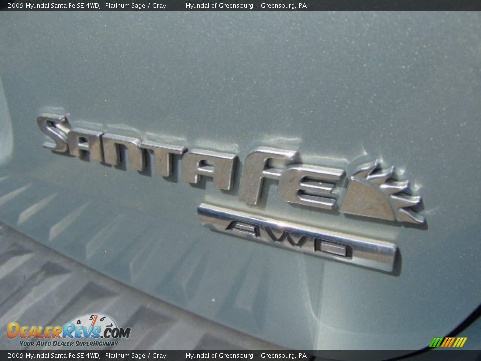 2009 Hyundai Santa Fe SE 4WD Platinum Sage / Gray Photo #9