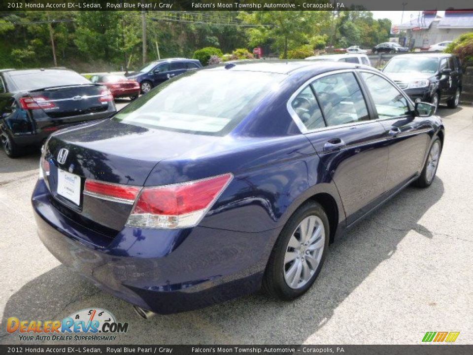 2012 Honda Accord EX-L Sedan Royal Blue Pearl / Gray Photo #5