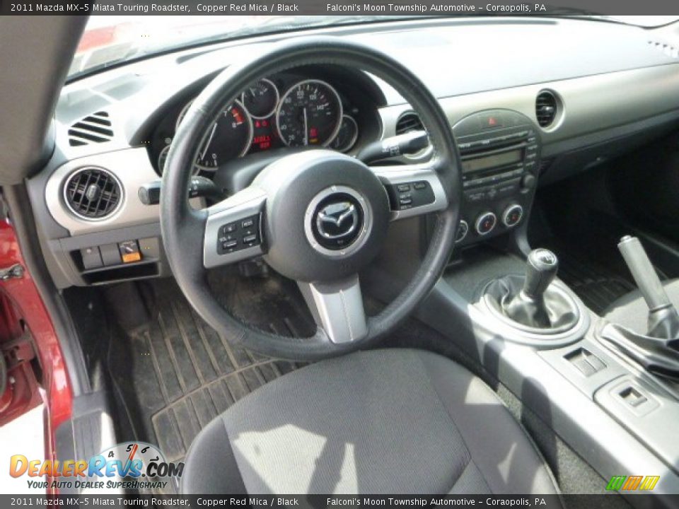 Black Interior - 2011 Mazda MX-5 Miata Touring Roadster Photo #14