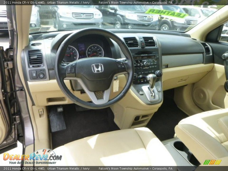 2011 Honda CR-V EX-L 4WD Urban Titanium Metallic / Ivory Photo #17