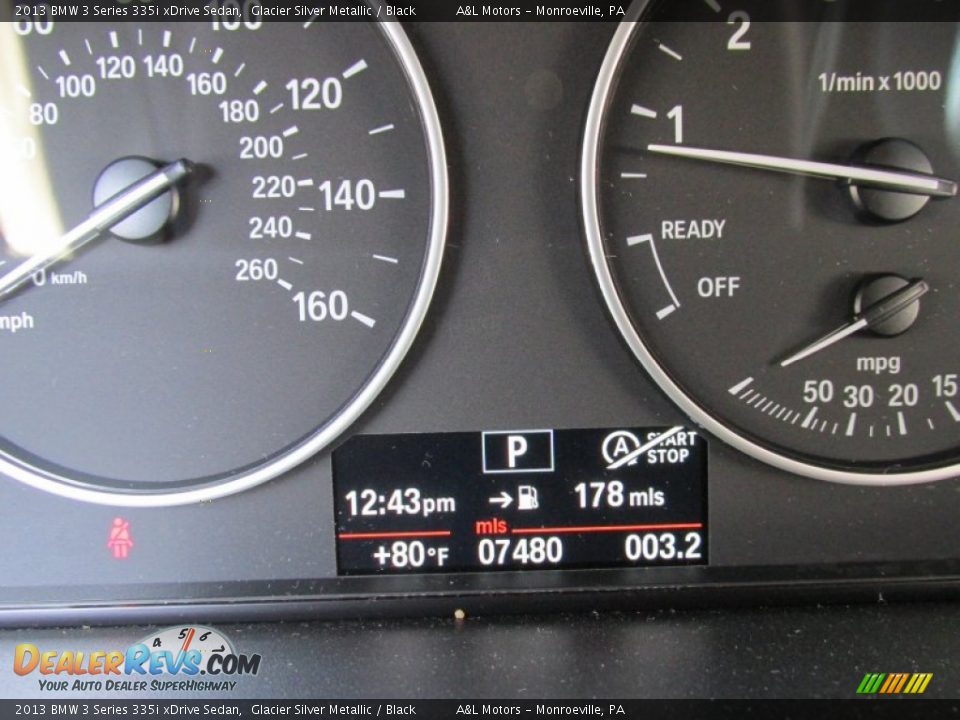 2013 BMW 3 Series 335i xDrive Sedan Glacier Silver Metallic / Black Photo #20