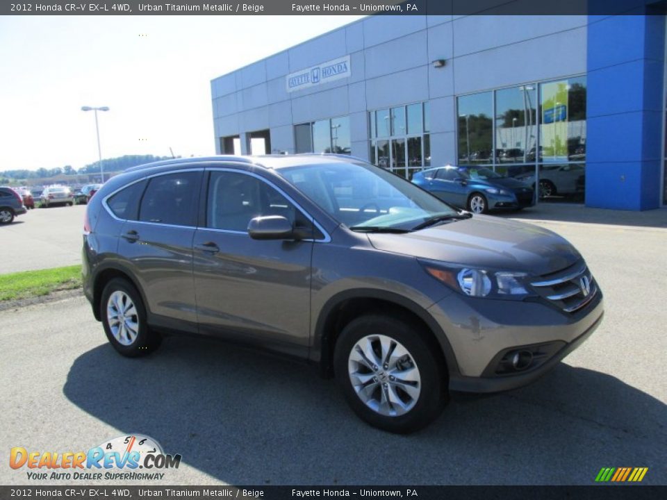 2012 Honda CR-V EX-L 4WD Urban Titanium Metallic / Beige Photo #1