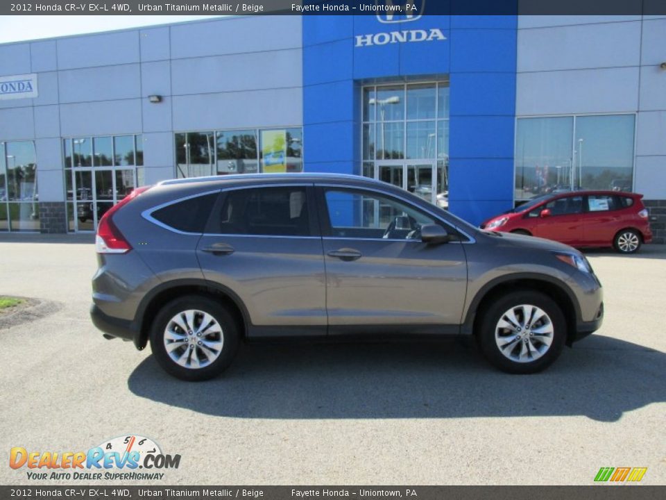 2012 Honda CR-V EX-L 4WD Urban Titanium Metallic / Beige Photo #2