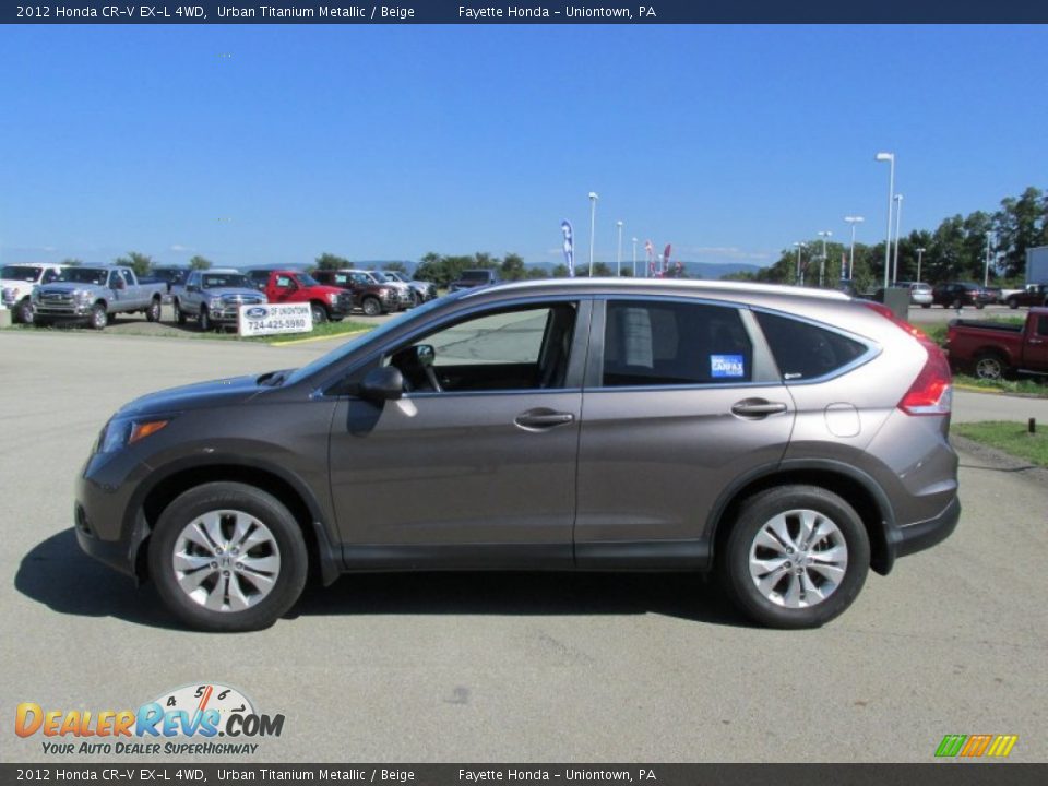2012 Honda CR-V EX-L 4WD Urban Titanium Metallic / Beige Photo #4